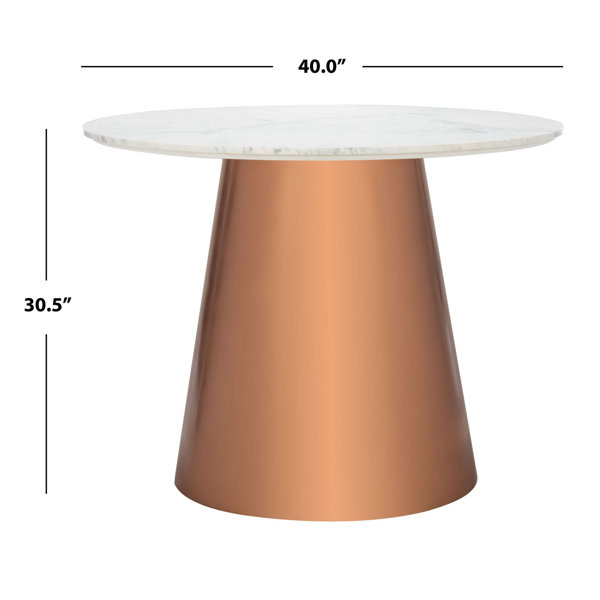 Mercer41 Round Marble Top Metal Base Dining Table | Wayfair
